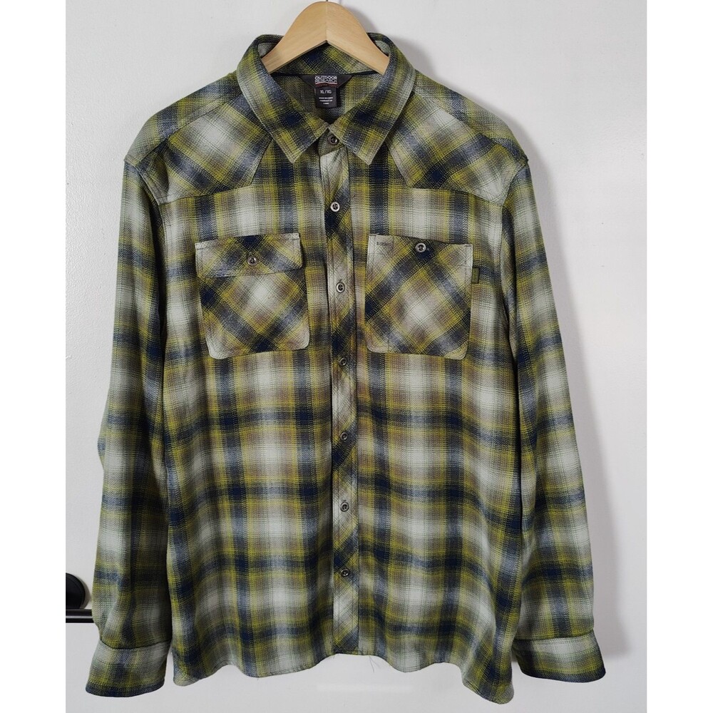 Outdoor Research Feedback Flannel Mens XL Plaid Long Sleeve Button Up Shirt V056